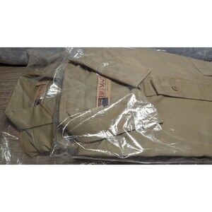 2 VTG  JC Penneys BIG MAC Men's Casual Button-Down Shirt Khaki L Large Workwear